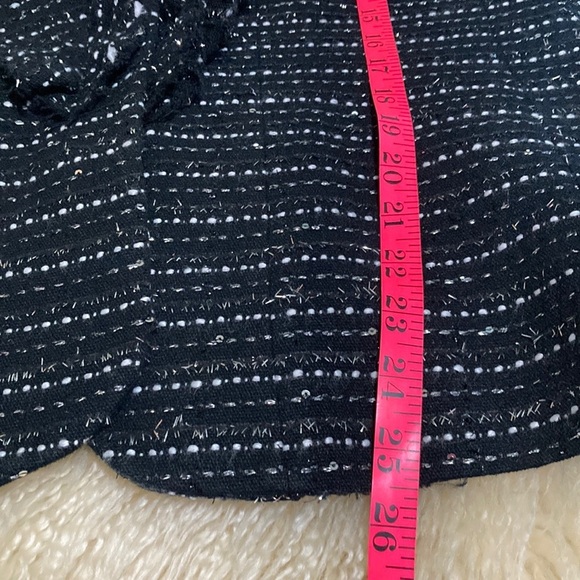 Peter Nygard Black and White Tweed Blazer with Ruffled Detailing - Picture 8 of 8